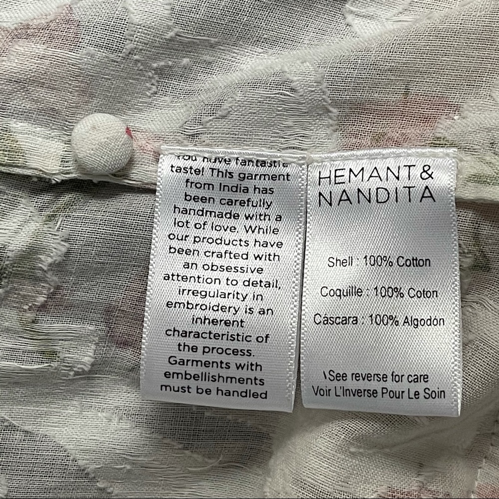 NWT Hemant & Nandita Brio Maxi Dress in White - Picture 7 of 9